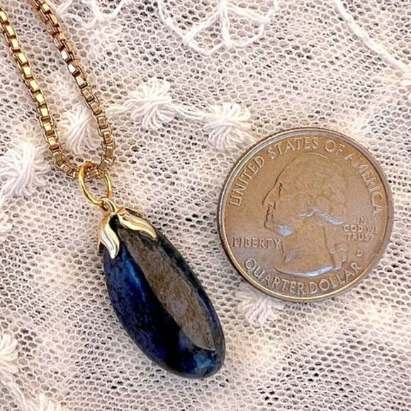 Vintage Polished Tumbled Sodalite Crystal Necklace - Picture 8 of 10